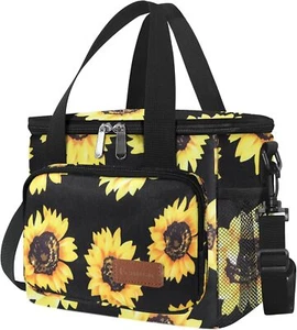 Femuar Insulated Lunch Bag Cooler Bag with Adjustable Shoulder Strap Sunflower - Picture 1 of 7