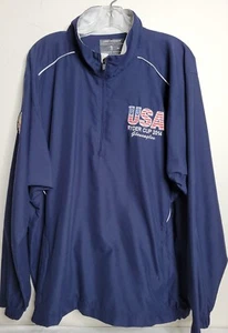 Page & Tuttle Free Swing Mens Size XL Navy Blue Windbreaker 2014 Ryder Cup USA - Picture 1 of 10