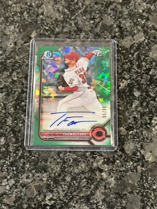 2022 Bowman Chrome Thomas Farr ￼Green Atomic Auto #95/99 Cincinnati Reds