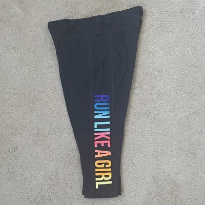 Ideology Leggings Mujer XL Crop Run Like A Girl Colorido Capri Yoga Pantalones Gris Foto 1 de 4