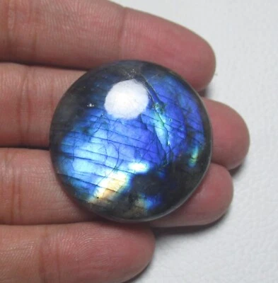 Natural Labradorite Cabochon Round 28.25 Ct Flat back Loose Gemstone J 86 - Image 1 of 4