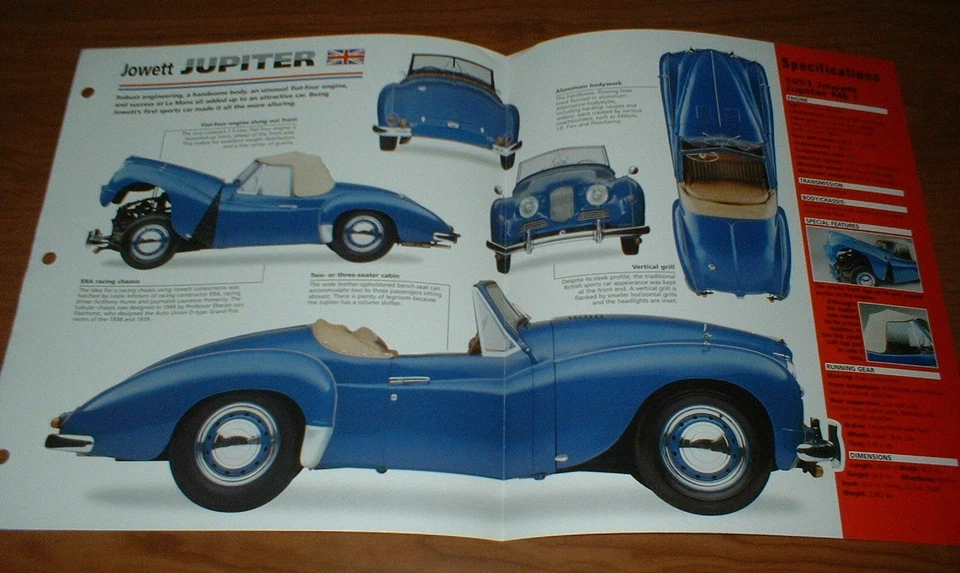 Jowett Jupiter MK I 1951 original Imp folleto información 51 50 52 53 54 marca 1★★ Foto 1 de 1
