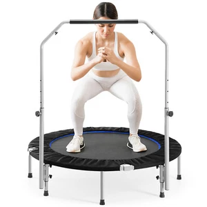 Rebounder Foldable Mini Trampoline Adjustable Height Foam Handle and Knob - Picture 1 of 17