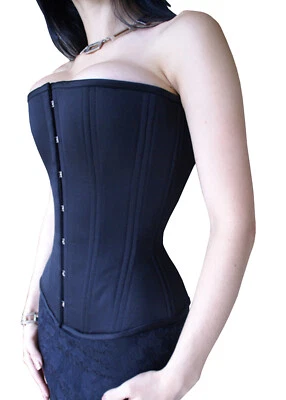 Steel Boned Corset , Waist Trainer Cotton Corset , Overbust Women's Corset - Image 1 of 4