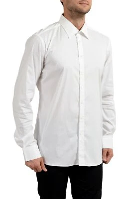 Camisa de vestir blanca elástica manga larga Malo para hombre US 17 IT 43 Foto 1 de 4