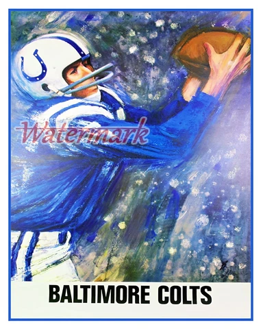 NFL REPRINT Vintage Baltimore Colts Poster Color 8 X 10 Photo Pic Cover