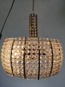 Mid-Century Chandelier Hänge Lampe Art Emil Stejnar Strass Perlen - Bild 1 von 7