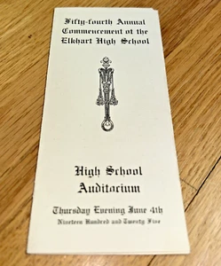 1925 ELKHART INDIANA HIGH SCHOOL Mini-Graduation Program - Picture 1 of 8