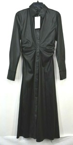 Zara Faux Leather Long Sleeve Dresses 