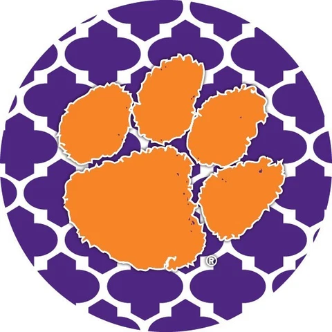 CLEMSON TIGERS 4" MOROCCAN STYLE MAGNET-CLEMSON 4" ROUND MAGNET Cover