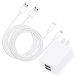 Standard 2 x USB Cable + Dual USB Power Adapter For HTC One M10,HTC 10 Lifestyle - Picture 1 of 1