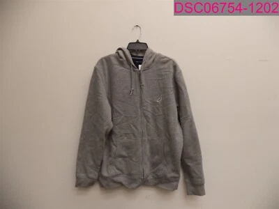Nautica Men's Fleece Zip Front Hoodie Stone Grey Large K8407D - Image 1 of 4