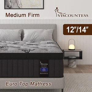 12"14" Twin Full Queen King Size Mattress in a Box Hybrid Spring Gel Memory Foam - Picture 1 of 12