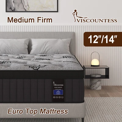 12"14" Twin Full Queen King Size Mattress in a Box Hybrid Spring Gel Memory Foam - Image 1 of 4
