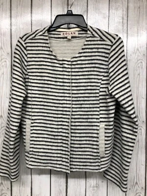 Chaqueta Suéter Dolan Left Coast Collection Gris y Blanco Damas Talla Pequeña ** Foto 1 de 4
