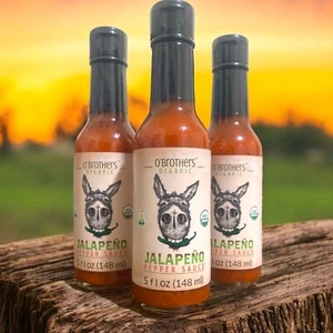 O Brothers Organic Jalapeno Hot Sauce 5 oz (Pack of 3) - Picture 1 of 2