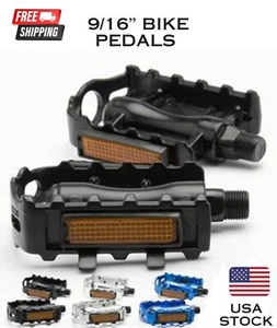 Alloy Bicycle Aluminum Pedals Non-slip 9/16" Mountain Bike Hybrid Road - Picture 1 of 6