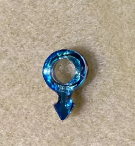 Swarovski Fancy Stone (4878) Male Symbol - Faceted Blue Crystal 18X11.5MM - Picture 1 of 7