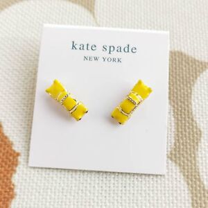 Kate Spade Taxi! Cab Yellow Stud Earrings Gold