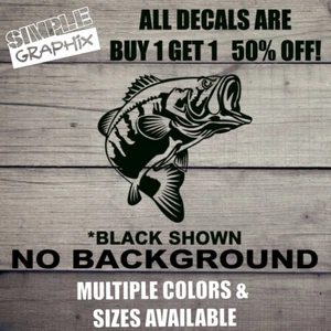 Calcomanía de vinilo Largemouth Bass, pegatina de parachoques, salto, pesca, ventana, exterior - Imagen 1 de 6