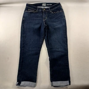 Jeans donna Levis Signature moderno Capri blu denim con polsini taglia 8 - Foto 1 di 6