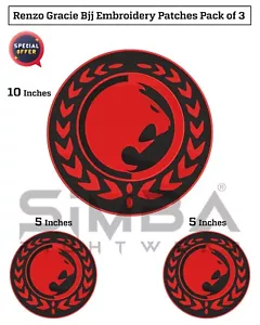 Renzo Gracie BJJ Embroidery Patches BJJ Gi Patches BJJ Gracie Embroidery Patches - Picture 1 of 8