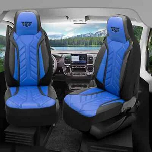 Fundas de asiento de autocaravana adecuadas para Kamp-Rite Campster (negro-azul) - Imagen 1 de 12