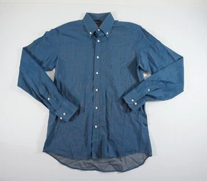 ETRO Shirt Mens 38 Blue Button Up Long Sleeve Collared Italy Made Adult Preppy - Picture 1 of 9