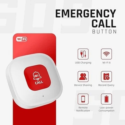 Personal Panic Alarm Wireless Wifi Alarm Panic Elderly Call Button Elders 2.4GHz - Image 1 of 4