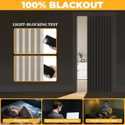 100% Blackout Magnetic Door Curtain Accordion Doors Interior Folding Closet Door - Image 1 of 4