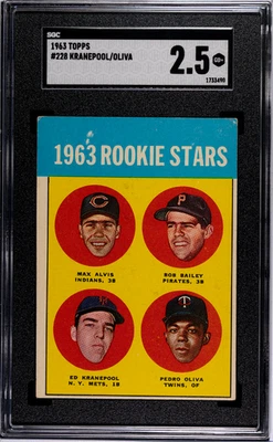 1963 Topps Oliva Kranepool #228 SGC 2.5 - Image 1 of 2