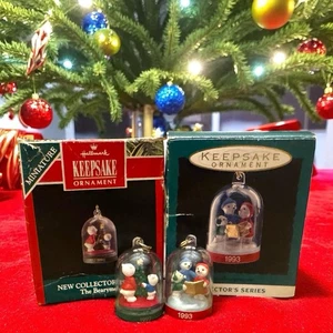 Hallmark Keepsake Miniature Ornaments The Bearymores Series #1-2 Snow Globes - Picture 1 of 11
