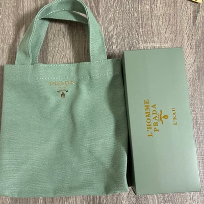 Mini bolso de almuerzo de lona Prada Beauty 2025 verde - edición novedosa - con caja Foto 1 de 4