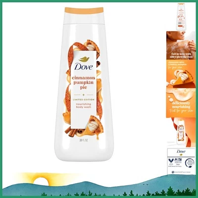 (Paquete de 2) Dove Body Wash Holiday Canela Calabaza Pastel 20 OZ Edición Limitada Foto 1 de 4