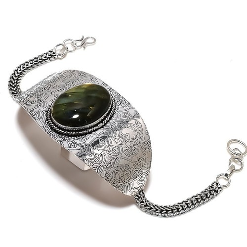 VALENTINO Bracciale Bracciale Argento Sterling 925 Pietra Preziosa Labradorite Naturale Regolabile u329