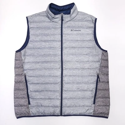 Columbia Puffer Vest Mens 2XL Gray 650 Down Full Zip - Image 1 of 4