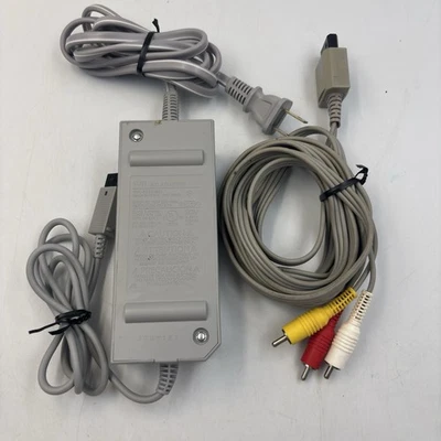 OEM Genuine Original Nintendo Wii System Console Power Cord & AV Cables TESTED - Image 1 of 4
