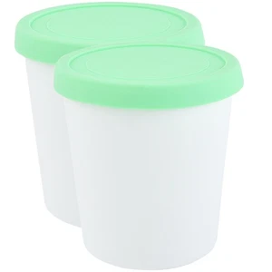 Contenedor de almacenamiento de postres con cubo de helado de silicona para 2 piezas - Imagen 1 de 12