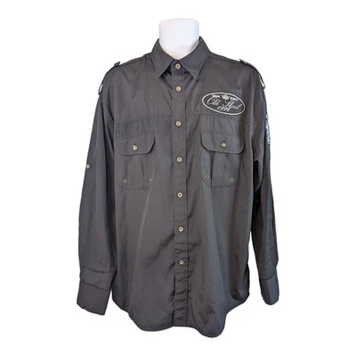 Vintage Old Skool 1996 Urban Royale Black Button-Up Shirt Men's Size Large Biker - Image 1 of 4