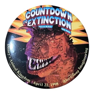 Cuenta atrás para la extinción día de apertura miembro del elenco pin botón reino animal 1998 - Imagen 1 de 5