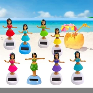 Solar Powered Hawaiian Dancing Aloha Luau Hula Girl Ornament Car Dashboard Decor - Foto 1 di 15