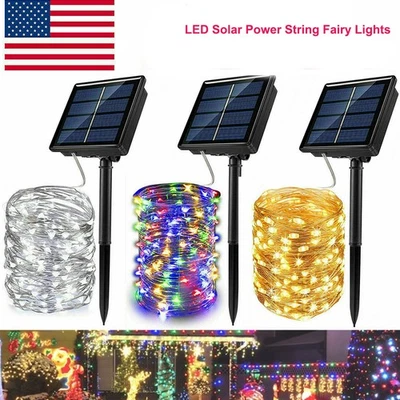 600LEDs Solar Powered String Light 8 Modes Copper Wire Lights Indoor & Outdoor - Image 1 of 4