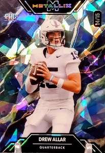Wild Card Metallix Football 2025 - Wild Marble Blue Cracked Ice - Drew Allar/15 - Imagen 1 de 2