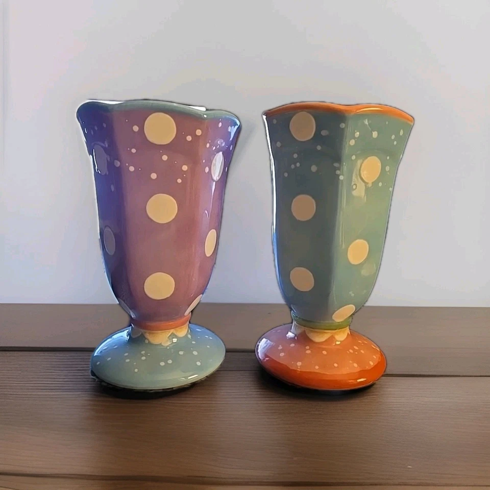 2 сертифицированные международные чашки для мороженого Lori фиолетовый синий розовый в горошек - Изображение 1 из 3