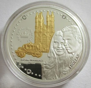 Isole Salomone 1 Dollaro 2011 Matrimonio Reale nel Regno Unito Argento - Foto 1 di 2