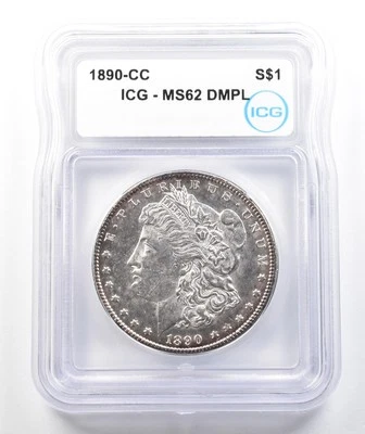 1890-CC Morgan Silver Dollar MS62 DMPL ICG *9861 - Image 1 of 3
