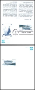 2012 Sailboats Slocum boat - reply 2-part postal card Sc UY50 FDC Fleetwood - Picture 1 of 1