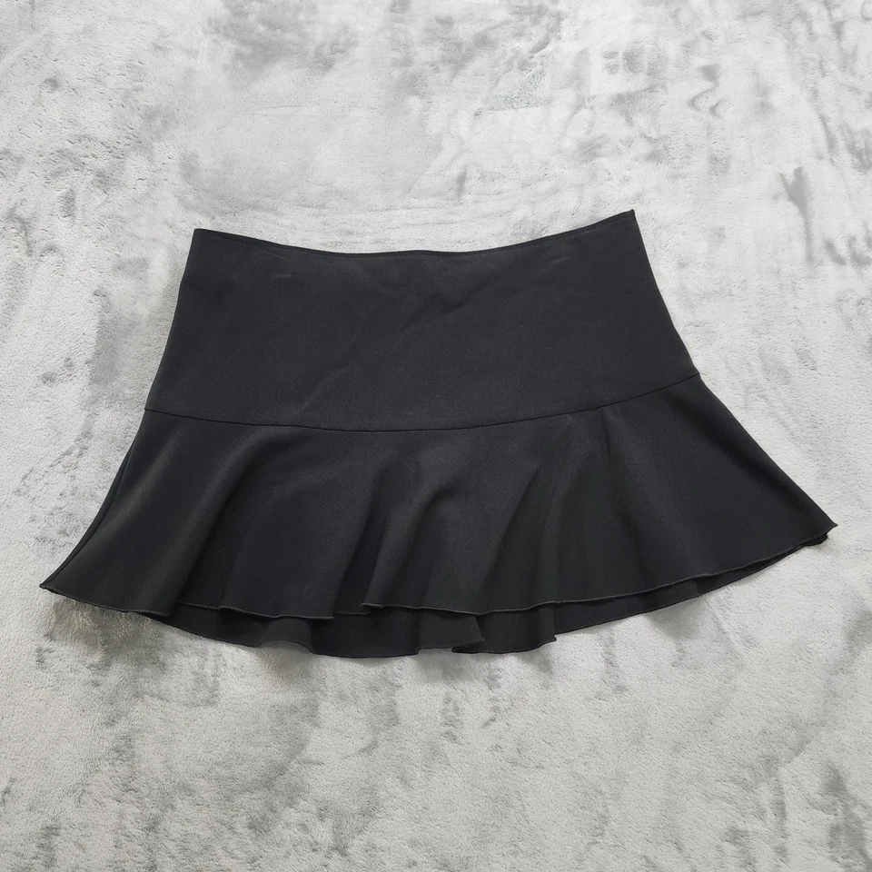 Vintage 90s XOXO Skirt Womens 13/14 Black Flared Hem Mini Girly Preppy Goth - Image 1 of 4