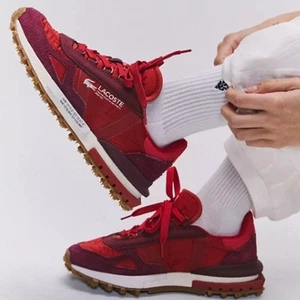 Sneakers Lacoste donna TG 6 Elite Active bordeaux/rosso nuove con etichetta Anthro-Free People - Foto 1 di 10