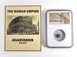 AD 491-518 AE4 (Nummus) - Anastasio I, Moneda Antigua Imperio Bizantino - NGC - Imagen 1 de 5